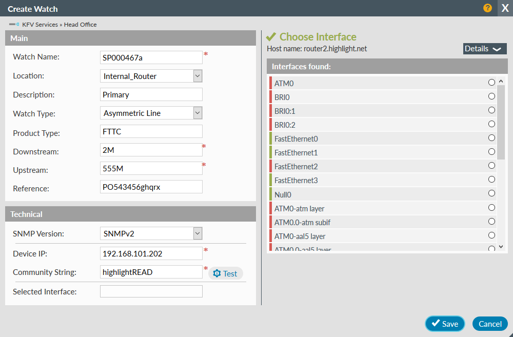 Create Watch Choose Interface