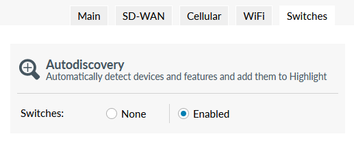 Switches Tab Meraki