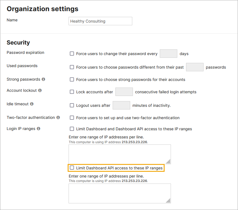 SDWAN Meraki Organization Security