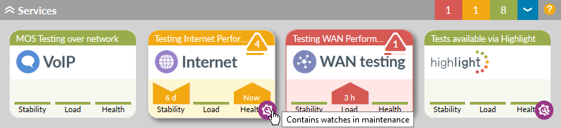 Maintenance icon on heat tiles