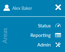 User menu - Areas