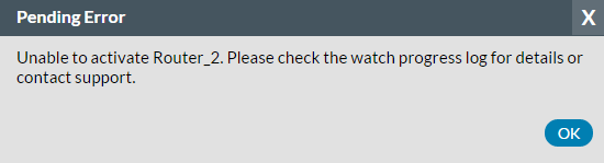 Pending error when activating new watch